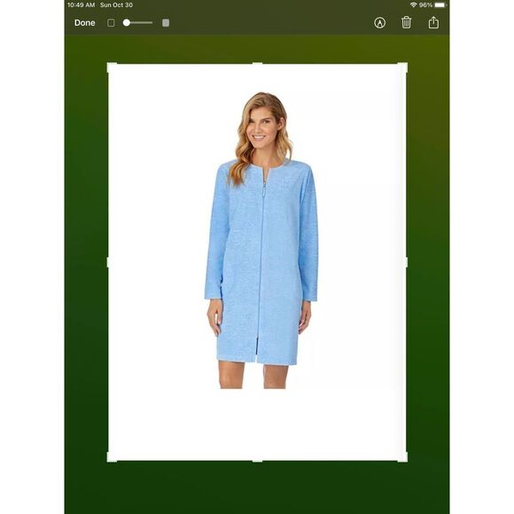 STAN HERMAN Blue Zip Robe NWT - Picture 6 of 6